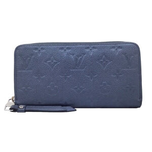 Louis Vuitton Empreinte Zippy Wallet Metallic Blue Leather Long